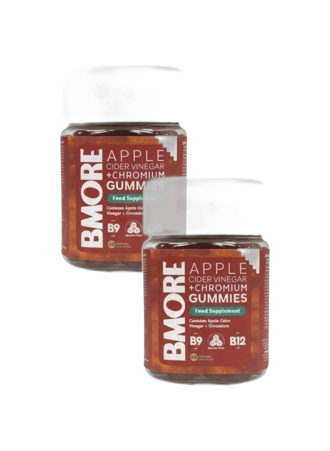 بي مور خل التفاح مع الكروميوم 60 قطعة حلوى عبوتين - Image 1